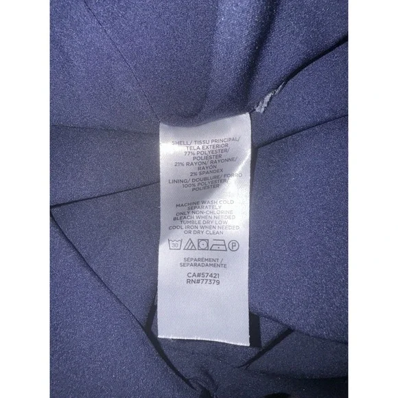 Ann Taylor‎ Pleated Sleeveless Sheath Navy Blue Polka Dot Dress Size Unknown - Picture 7 of 7